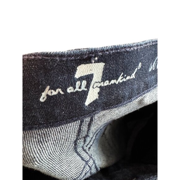 7 For All Mankind Womens Straight Leg Jeans Size 24 Medium Wash Dark Denim Cotto - Picture 4 of 9